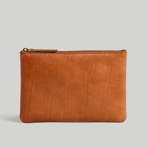 NWT Madewell The Leather Pouch Clutch ~ F6966 ~ Brown Leather ~ Inside Wallet